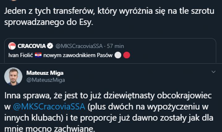 Liczba OBCOKRAJOWCÓW w Cracovii...